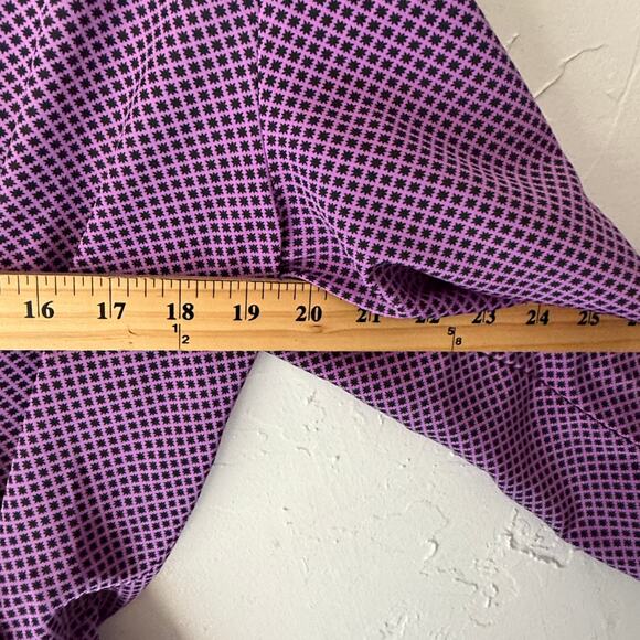 Vintage Jonathan Martin Purple‎ Geometric Midi Dress Long Sleeve 80s M - Picture 7 of 9